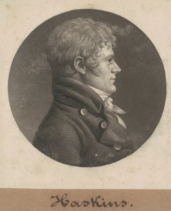 Framed Print : Joseph Haskins, 1803. Creator: Charles Balthazar Julien Fevret de Saint-Memin Framed Print : Joseph Haskins, 1803. Creator: Charles Balthazar Julien Fevret de Saint-Memin