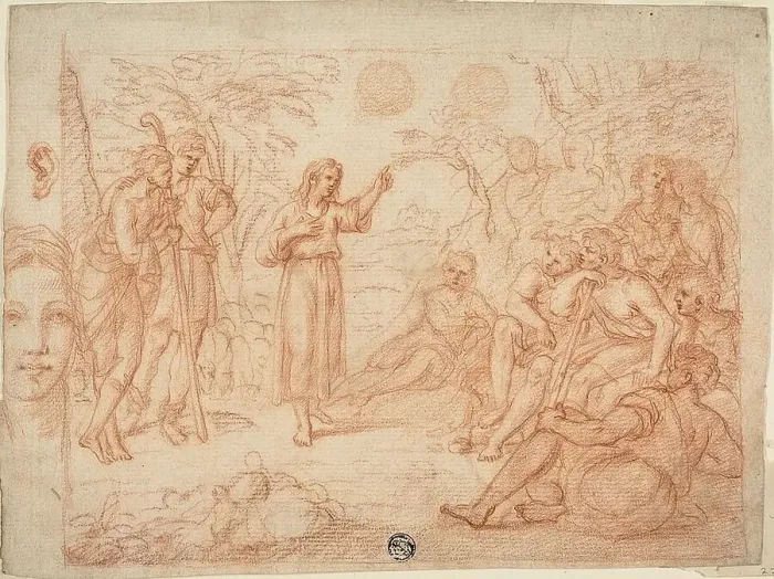 Framed Print : Joseph Interpreting His Dream to His Brothers, n.d. Creator: School of Carlo Maratti Italian, 1625-1713