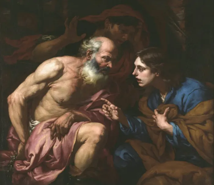 Framed Print : Joseph interpreting the dreams of the baker and the butler, Between 1660 and 1670 Framed Print : Joseph interpreting the dreams of the baker and the butler, Between 1660 and 1670