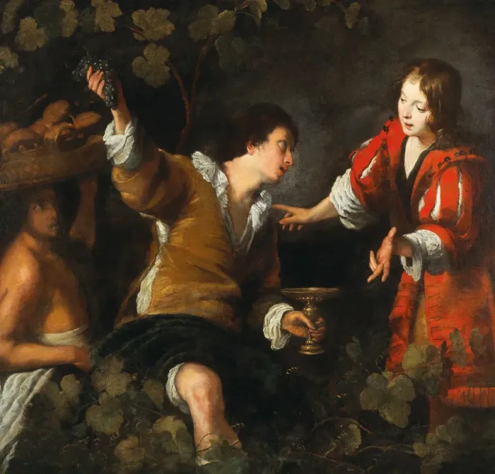 Framed Print : Joseph interpreting the dreams of the baker and the butler. Creator: Strozzi, Bernardo (1581-1644) Framed Print : Joseph interpreting the dreams of the baker and the butler. Creator: Strozzi, Bernardo (1581-1644)