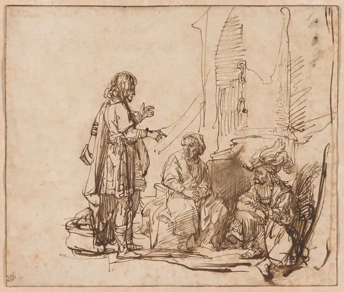 Framed Print : Joseph Interpreting the Prisoners Dreams, c. 1638. Creator: Govaert Flinck Framed Print : Joseph Interpreting the Prisoners Dreams, c. 1638. Creator: Govaert Flinck
