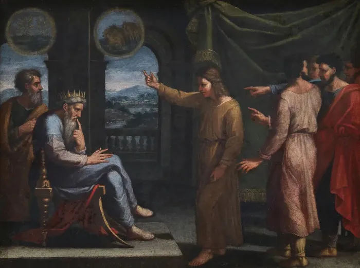 Framed Print : Joseph Interprets Pharaoh's Dream, 1609-1665. Creator: Nicolas Poussin Framed Print : Joseph Interprets Pharaoh's Dream, 1609-1665. Creator: Nicolas Poussin