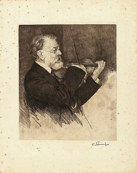 Joseph Joachim, Playing the Violin, 1917. Creator: Schmutzer, Ferdinand (1870-1928)