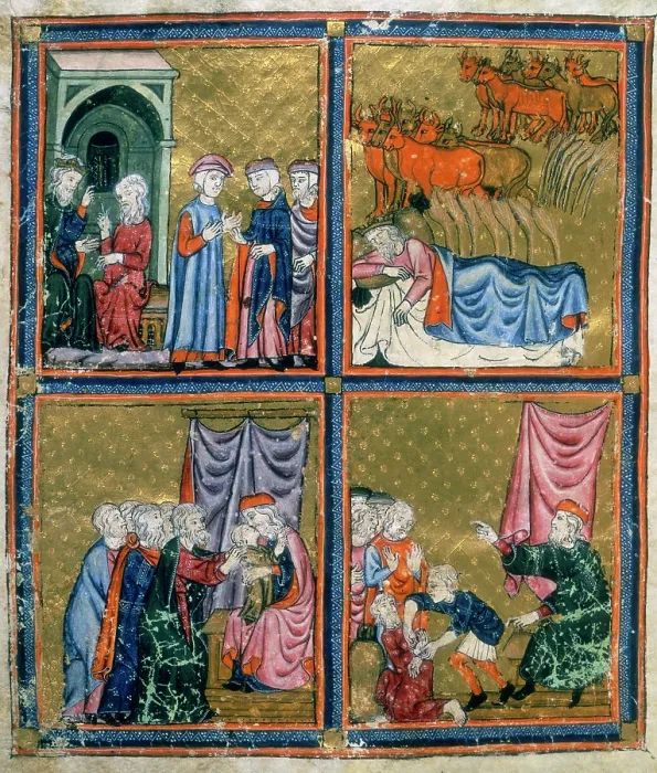 Framed Print : Joseph and the Pharaoh, c1300-c1330. Creator: Unknown