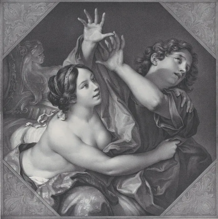 Framed Print : Joseph and Potiphars wife, 1837. Creator: Franz Seraph Hanfstaengl Framed Print : Joseph and Potiphars wife, 1837. Creator: Franz Seraph Hanfstaengl
