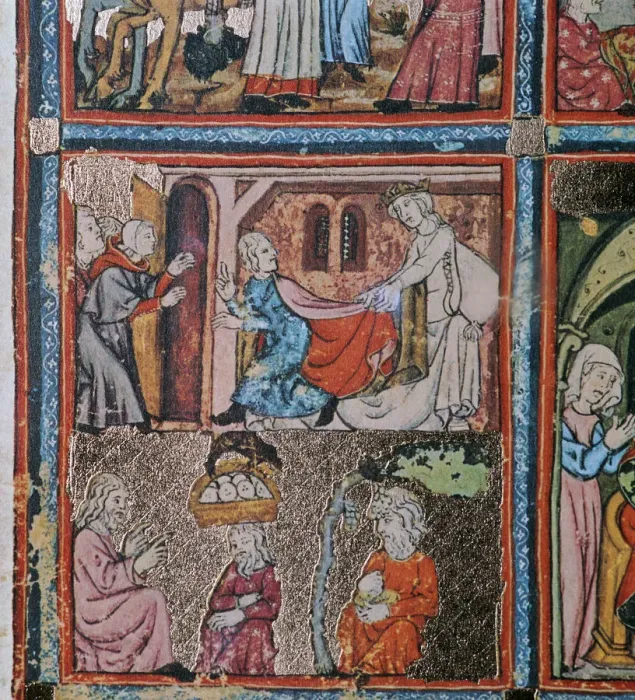 Framed Print : Joseph and Potiphars wife andJoseph in prison interpreting dreams, 14th century Framed Print : Joseph and Potiphars wife andJoseph in prison interpreting dreams, 14th century