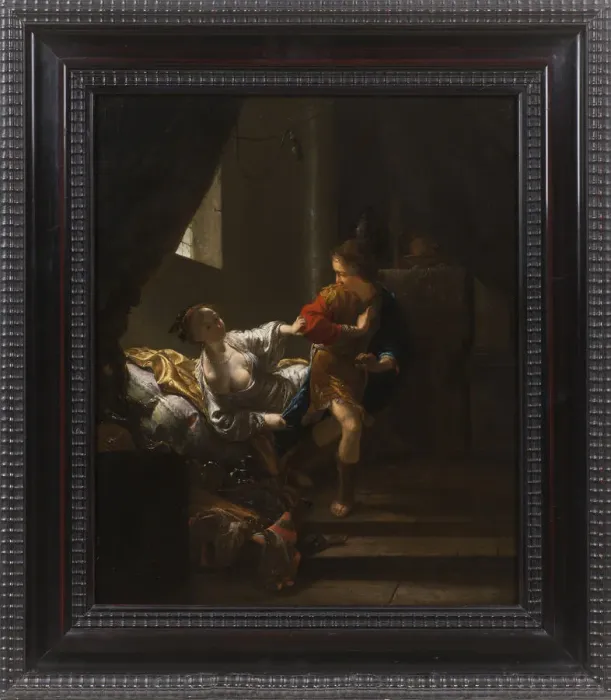 Framed Print : Joseph and Potiphars Wife, c. 1680 Framed Print : Joseph and Potiphars Wife, c. 1680