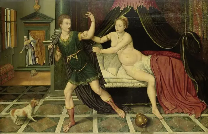 Framed Print : Joseph and Potiphar's Wife, c.1575. Creator: Anon