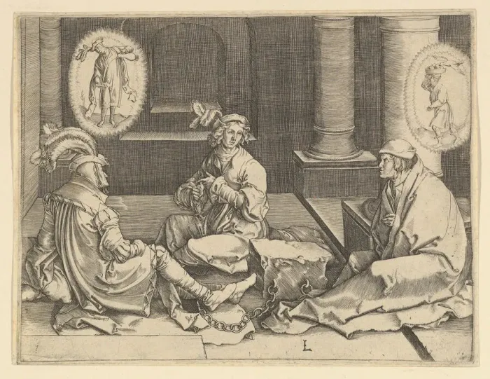 Framed Print : Joseph in Prison (copy), 17th century. Creator: Unknown Framed Print : Joseph in Prison (copy), 17th century. Creator: Unknown