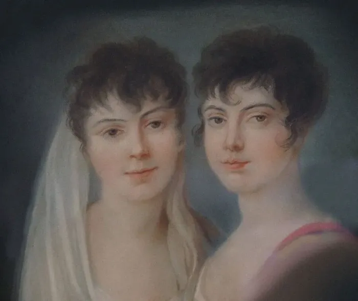 Framed Print : Josephine and Charlotte Brunsvik (Detail), 19th century. Creator: Anonymous Framed Print : Josephine and Charlotte Brunsvik (Detail), 19th century. Creator: Anonymous