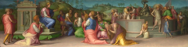 Josephs Brothers beg for Help (from Scenes from the Story of Joseph), ca 1515. Artist: Pontormo (1494-1557)