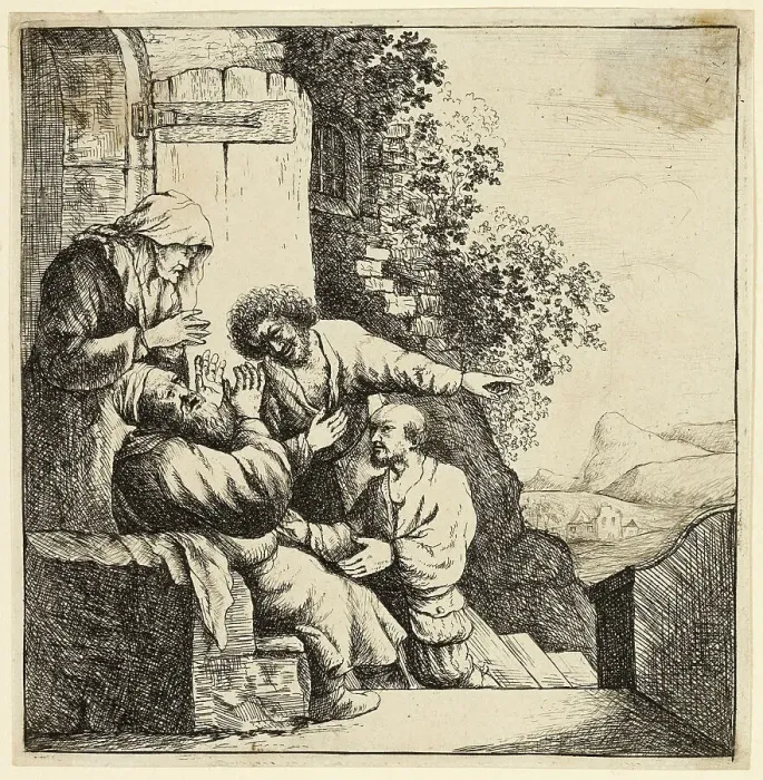 Framed Print : Joseph's Coat Brought to Jacob, 18th c. Creator: David Deuchar Framed Print : Joseph's Coat Brought to Jacob, 18th c. Creator: David Deuchar