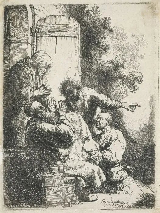 Framed Print : Joseph's coat brought to Jacob, c.1633. Creator: Rembrandt Harmensz van Rijn Framed Print : Joseph's coat brought to Jacob, c.1633. Creator: Rembrandt Harmensz van Rijn