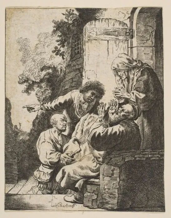 Framed Print : Josephs Coat Brought to Jacob, ca. 1633. Creator: Johann Georg Hertel Framed Print : Josephs Coat Brought to Jacob, ca. 1633. Creator: Johann Georg Hertel