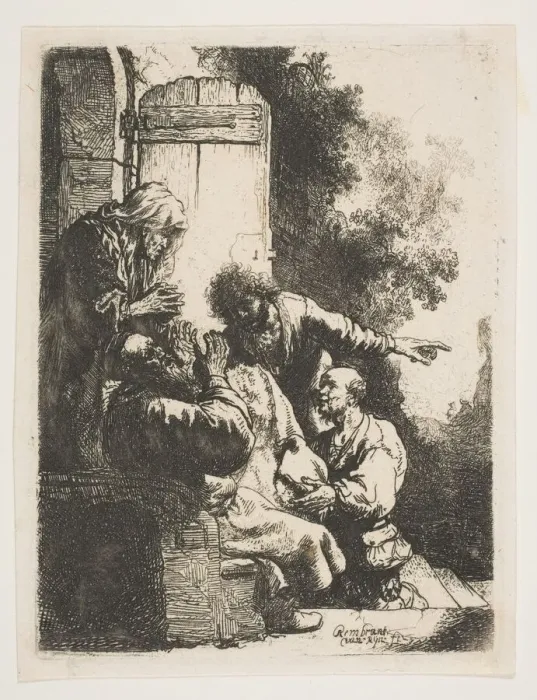 Framed Print : Josephs Coat Brought to Jacob, ca. 1633. Creator: Rembrandt Harmensz van Rijn Framed Print : Josephs Coat Brought to Jacob, ca. 1633. Creator: Rembrandt Harmensz van Rijn