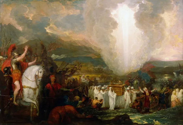 Framed Print : Joshua passing the River Jordan with the Ark of the Covenant, 1800. Artist: West Framed Print : Joshua passing the River Jordan with the Ark of the Covenant, 1800. Artist: West