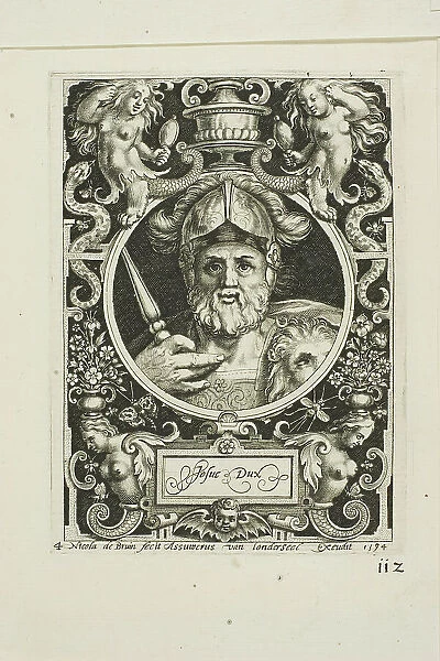 Joshua, plate four from The Nine Worthies, 1594. Creator: Nicolaes de Bruyn