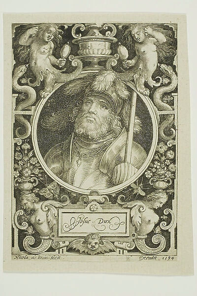Joshua, plate four from The Nine Worthies, 1594, reworked second state. Creator: Nicolaes de Bruyn