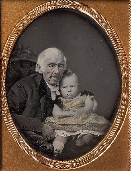 Josiah Bunting, 85, with George M. Bunting, 17 Months, 1850s. Creator: Samuel Broadbent