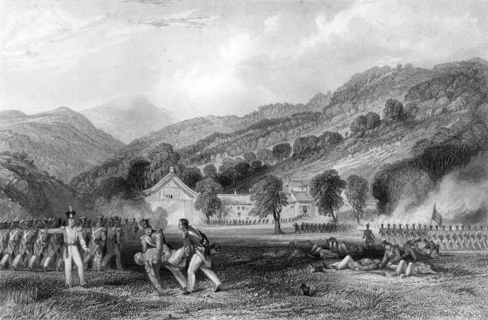 Framed Print : Joss-House, Chapoo, Death of Colonel Tomlinson, China, 1842 (c1857). Artist: Thomas Abiel Prior