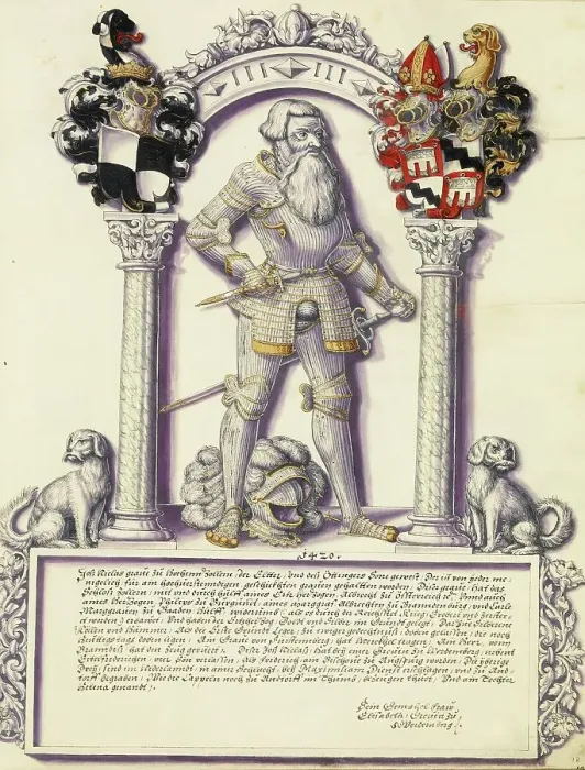 Framed Print : Jost Nicholas Hohenzollern; Chronicle of the Hohenzollern Family, about 1572. Creator: Jorg Ziegler Framed Print : Jost Nicholas Hohenzollern; Chronicle of the Hohenzollern Family, about 1572. Creator: Jorg Ziegler