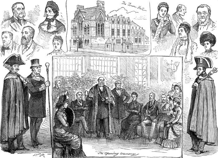 Framed Print : Jottings at the opening of the new Townhall at Hastings, 1881. Creator: W. P Framed Print : Jottings at the opening of the new Townhall at Hastings, 1881. Creator: W. P