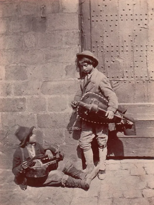 Framed Print : Joueurs de vielle, 1850-53. Creator: Louis-Desire Blanquart-Evrard Framed Print : Joueurs de vielle, 1850-53. Creator: Louis-Desire Blanquart-Evrard
