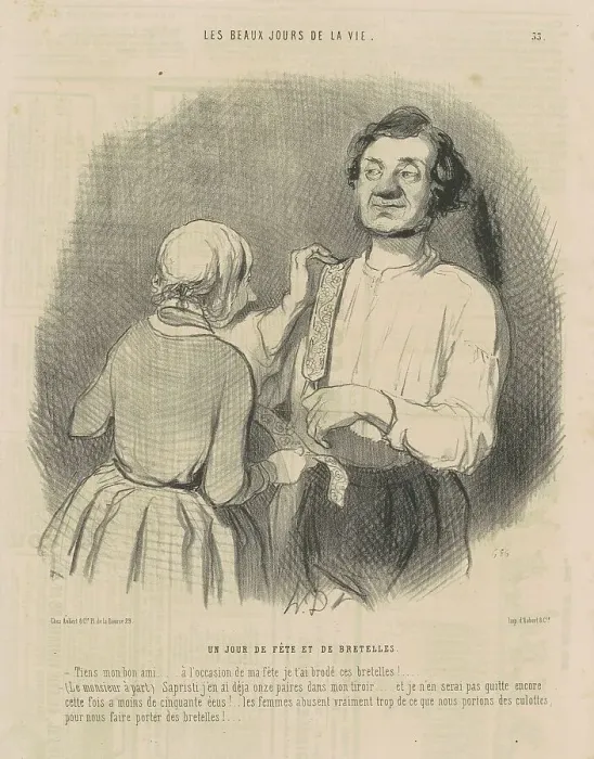 Framed Print : Un jour de fête et de bretelles, 19th century. Creator: Honore Daumier Framed Print : Un jour de fête et de bretelles, 19th century. Creator: Honore Daumier
