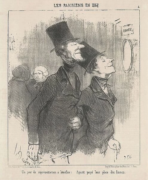 Un jour de représentation a benéfice, 19th century. Creator: Honore Daumier
