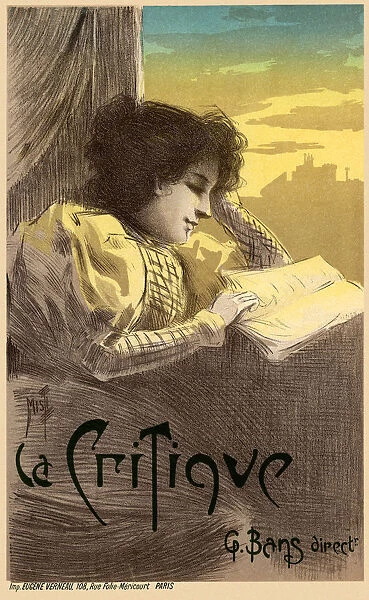 Journal La Critique (Poster), 1900. Artist: Misti-Mifliez, Ferdinand (1865-1923)