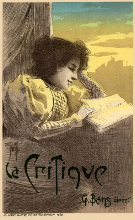 Framed Print : Journal La Critique (Poster), 1900. Artist: Misti-Mifliez, Ferdinand (1865-1923) Framed Print : Journal La Critique (Poster), 1900. Artist: Misti-Mifliez, Ferdinand (1865-1923)