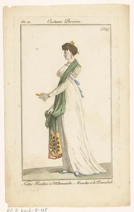 Framed Print : Journal of Ladies and Fashions, 1803-1804. Creator: Unknown Framed Print : Journal of Ladies and Fashions, 1803-1804. Creator: Unknown