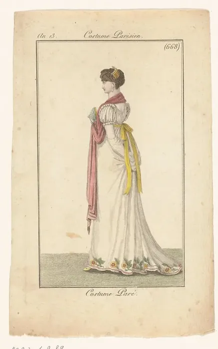 Framed Print : Journal of Ladies and Fashions, 1804-1805. Creator: Unknown Framed Print : Journal of Ladies and Fashions, 1804-1805. Creator: Unknown