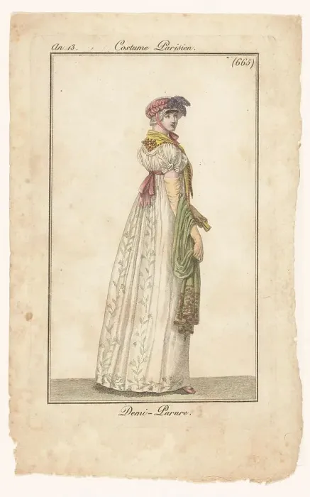Framed Print : Journal of Ladies and Fashions, 1804-1805. Creator: Unknown Framed Print : Journal of Ladies and Fashions, 1804-1805. Creator: Unknown