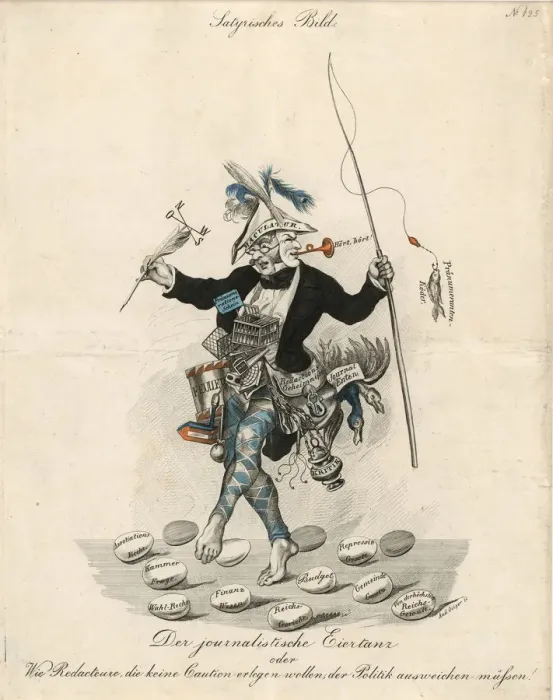 Framed Print : The journalistic egg dance, c. 1840 Framed Print : The journalistic egg dance, c. 1840