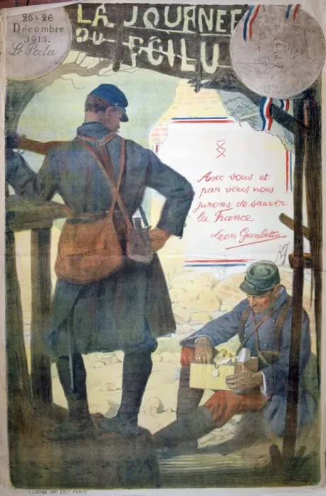Framed Print : Journee du Poilu 25 et 26 Decembre 1915, French World War I poster, 1915 Framed Print : Journee du Poilu 25 et 26 Decembre 1915, French World War I poster, 1915