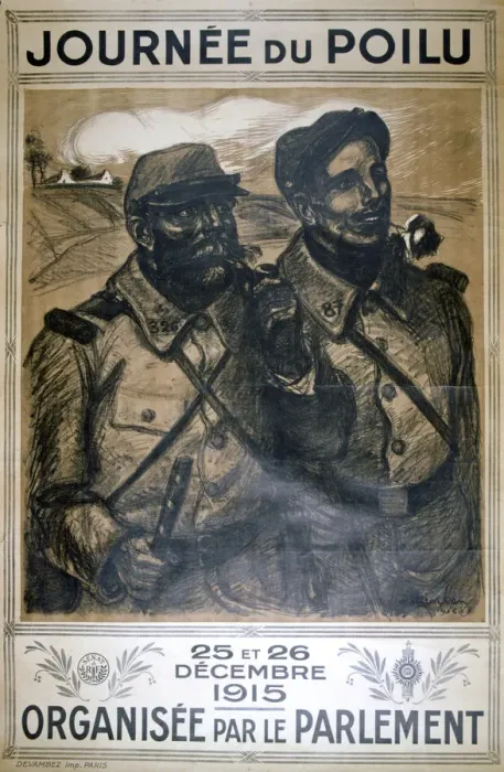 Framed Print : Journee du Poilu 25 et 26 Decembre 1915, French World War I poster, 1915. Artist: Theophile Alexandre Steinlen Framed Print : Journee du Poilu 25 et 26 Decembre 1915, French World War I poster, 1915. Artist: Theophile Alexandre Steinlen