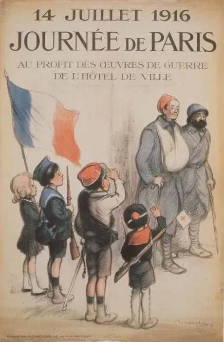 Framed Print : Journee de Paris. 14 Juillet 1916, 1916. Artist: Poulbot, Francisque (1879-1946) Framed Print : Journee de Paris. 14 Juillet 1916, 1916. Artist: Poulbot, Francisque (1879-1946)