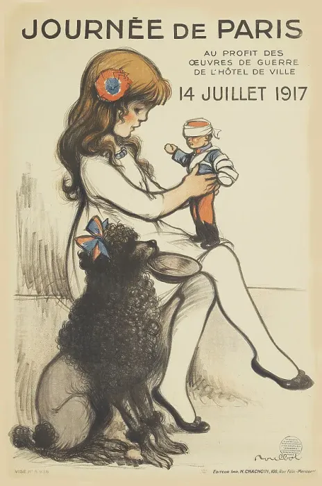 Framed Print : Journée de Paris au Profit des Oeuvres de Guerre, 1917. Creator: Poulbot, Francisque (1879-1946) Framed Print : Journée de Paris au Profit des Oeuvres de Guerre, 1917. Creator: Poulbot, Francisque (1879-1946)