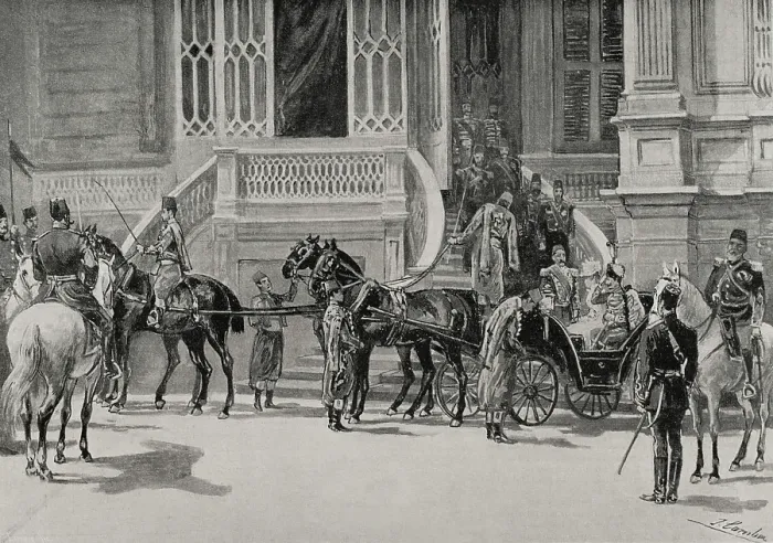 Framed Print : Journey of the emperors of Germany to the Holy Land, Constantinople, Turkey, 1898. Creator: Juan Comba Garcia Framed Print : Journey of the emperors of Germany to the Holy Land, Constantinople, Turkey, 1898. Creator: Juan Comba Garcia