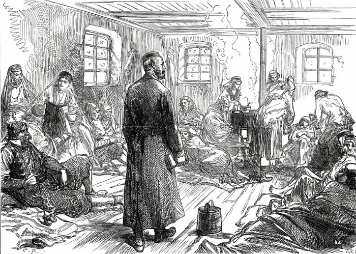Framed Print : A Journey into the Herzegovina: Insurgent Hospital at Grahovo, 1876. Creator: C.R Framed Print : A Journey into the Herzegovina: Insurgent Hospital at Grahovo, 1876. Creator: C.R