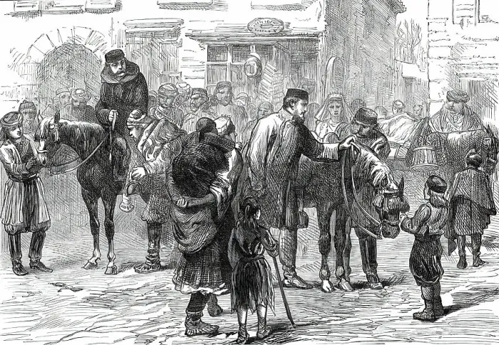 Framed Print : A Journey into the Herzegovina: Starting from Risano, from a sketch by our special artist, 1876. Creator: Unknown Framed Print : A Journey into the Herzegovina: Starting from Risano, from a sketch by our special artist, 1876. Creator: Unknown