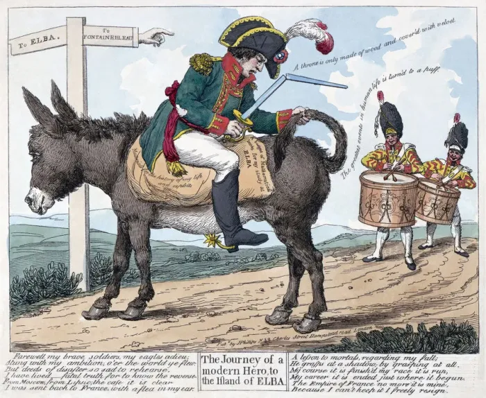 Framed Print : The journey of a modern hero, to the island of Elba, 1814. Artist: Anonymous Framed Print : The journey of a modern hero, to the island of Elba, 1814. Artist: Anonymous