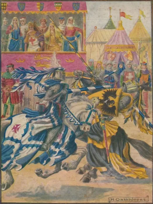Framed Print : Jousting match, 1929. Creator: Herbert Oakes Jones Framed Print : Jousting match, 1929. Creator: Herbert Oakes Jones