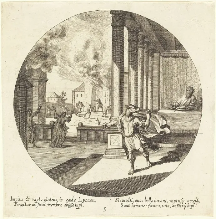 Framed Print : Jove Turns Lycaon into a Wolf, 1665. Creator: Georg Andreas Wolfgang Framed Print : Jove Turns Lycaon into a Wolf, 1665. Creator: Georg Andreas Wolfgang