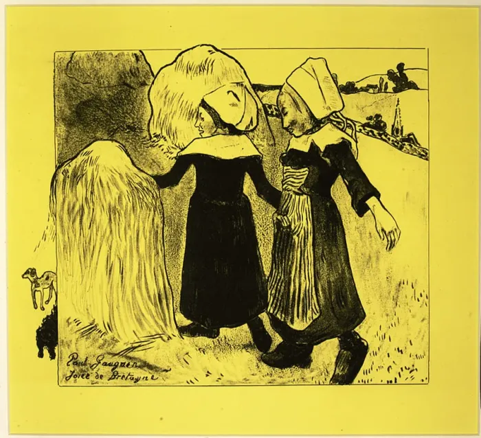 Framed Print : The Joys of Brittany, from the Volpini Suite: Dessins lithographiques, 1889. 1889 Framed Print : The Joys of Brittany, from the Volpini Suite: Dessins lithographiques, 1889. 1889