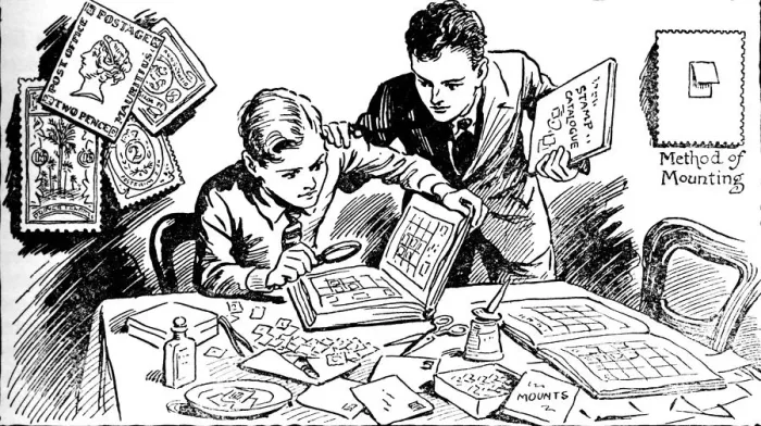 Framed Print : Joys of Stamp Collecting, 1937 Framed Print : Joys of Stamp Collecting, 1937