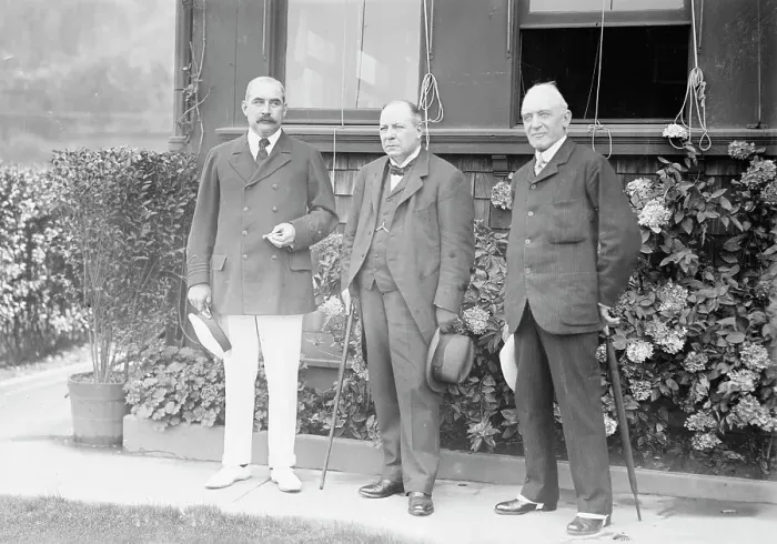Framed Print : J.P. Morgan, Viscount Haldane and Sir K.M. McKenzie, 1913. Creator: Bain News Service Framed Print : J.P. Morgan, Viscount Haldane and Sir K.M. McKenzie, 1913. Creator: Bain News Service