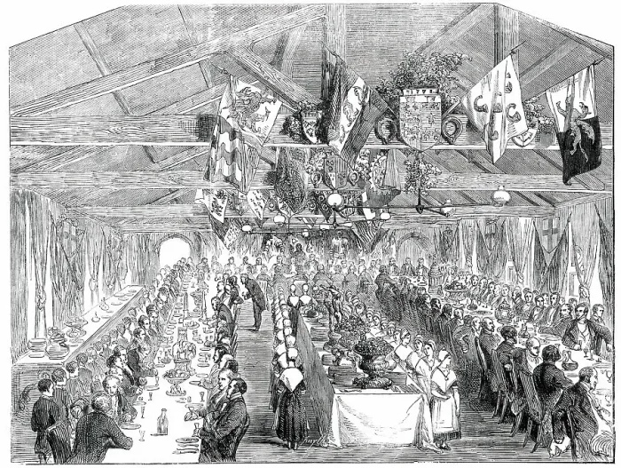 Framed Print : Jubilee Dinner of the Clerkenwell Parochial Charity Schools, 1850. Creator: Smyth Framed Print : Jubilee Dinner of the Clerkenwell Parochial Charity Schools, 1850. Creator: Smyth