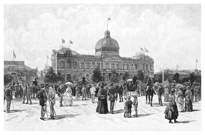 Framed Print : The Jubilee Exhibition, 1886. Artist: WC Fitler Framed Print : The Jubilee Exhibition, 1886. Artist: WC Fitler
